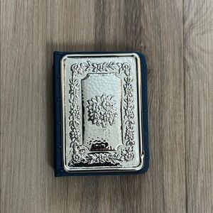 Silver Tone Floral Embossed Phone Book Holder NWT